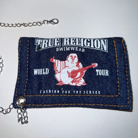 True Religion Swim - Vintage Rare Wallet on Chain/Coin Pouch in Denim  - 80% OFF - Picture 2 of 4